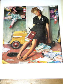 Norman Rockwell Print - Christmas Rush