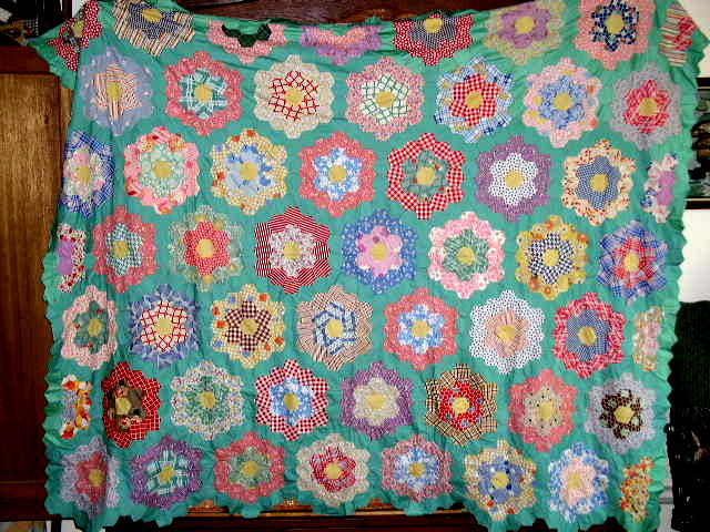 Grandmother's Flower Garden Quilt Top - QTP