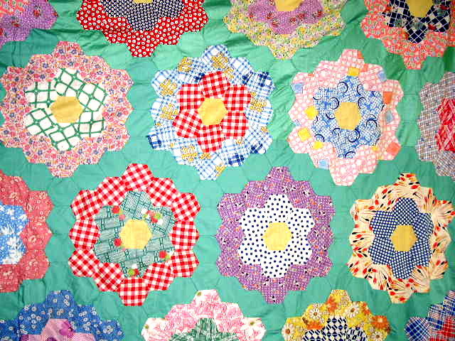 Grandmother's Flower Garden Quilt Top - QTP