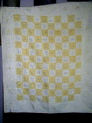 Yellow and White Gingham Crib Quilt - QLT