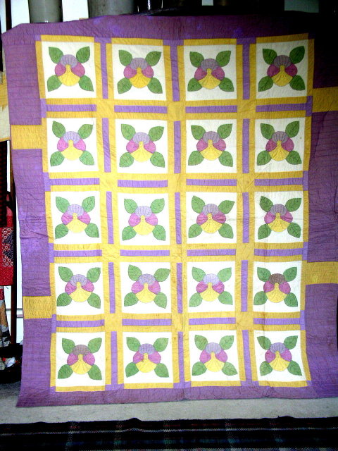 Pansy Appliqued Quilt - QLT