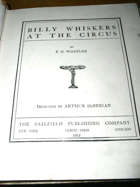 Billy Whiskers at the Circus Book