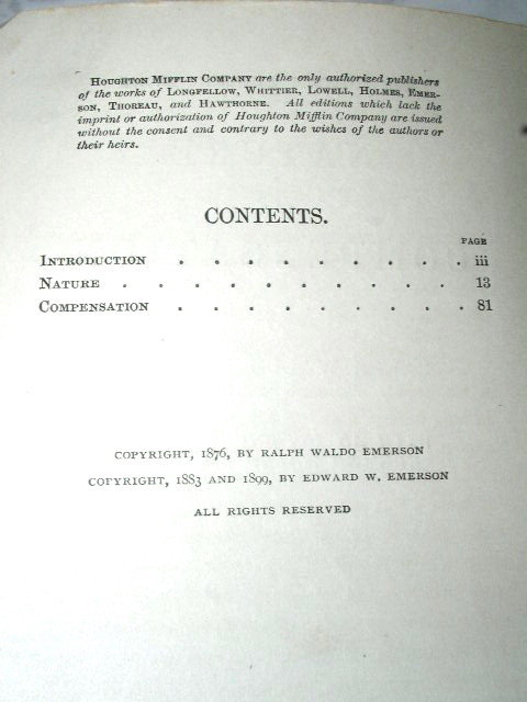 Emerson's Nature and Compensation Book