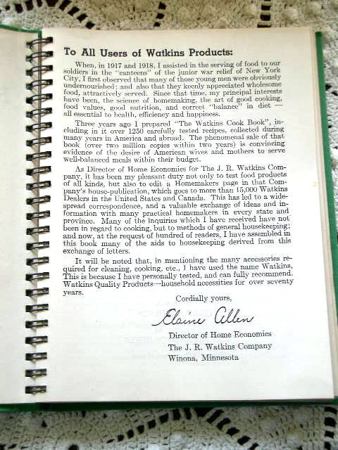 Watkins Household Hints - Book