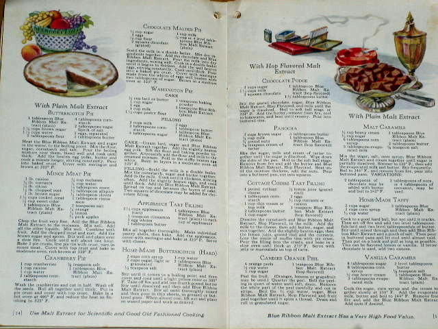 Blue Ribbon Malt Extract Cook Book - CK