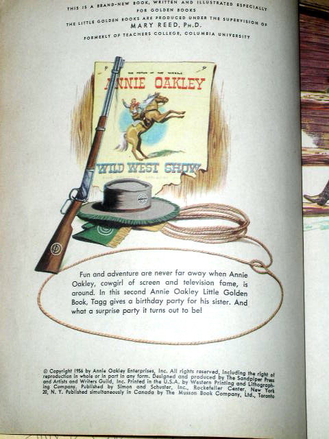 Annie Oakley, Sharpshooter, First Printing, Little Golden Book
