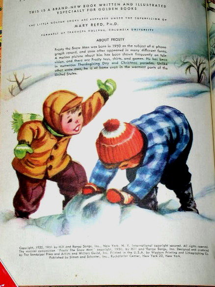 Frosty The Snow Man, First Printing, Little Golden Book