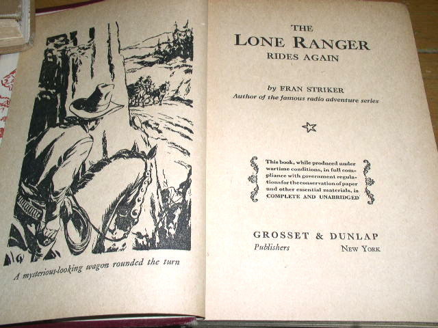 The Lone Ranger Rides Again Book