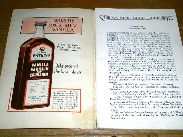 Watkin's Cook Book, CK