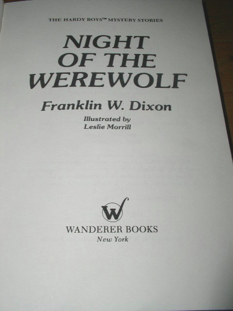 Hardy Boys, Night of the Werewolf Book