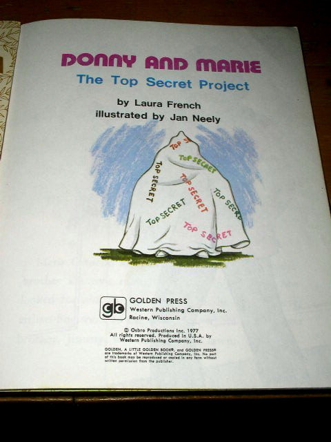 Donny and Marie, The Top Secret Project, First Printing, Little Golden Book