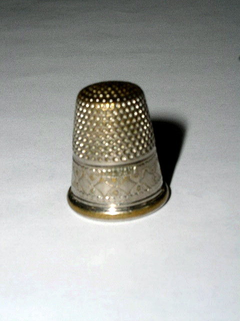 Thimble, Sterling Silver w/Gold Rim, Germany