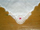 Tatted Lace Edged Handkerchief