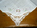 Embroidered and Lace Handkerchief