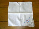 Embroidered and Lace Handkerchief