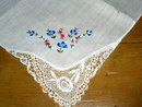 Embroidered and Lace Handkerchief