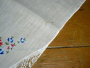 Embroidered and Lace Handkerchief