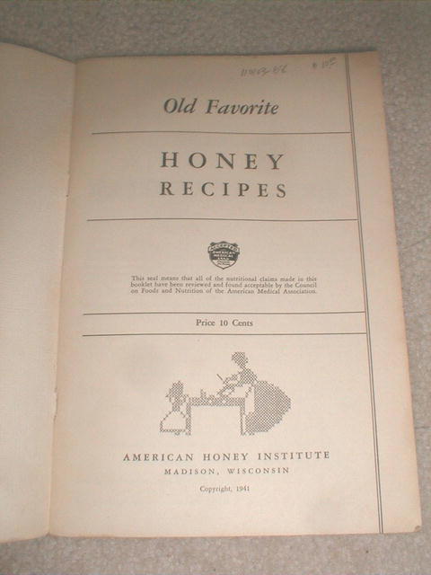 Honey Recipes, 1941 - CK