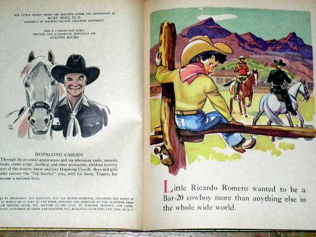 Hopalong Cassidy and the Bar 20 Cowboy, First Printing, Little Golden Book