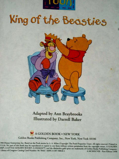 Pooh, King of the Beasties, Little Golden Book,