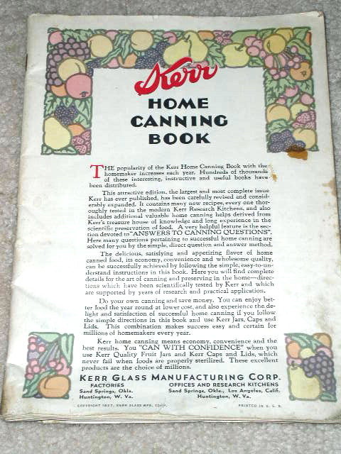 Kerr Home Canning Book Cookbook