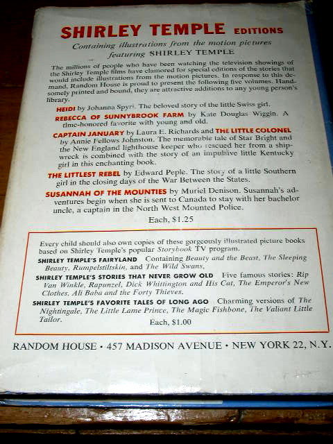 Shirley Temple, Rebecca of Sunnybrook Farm Book