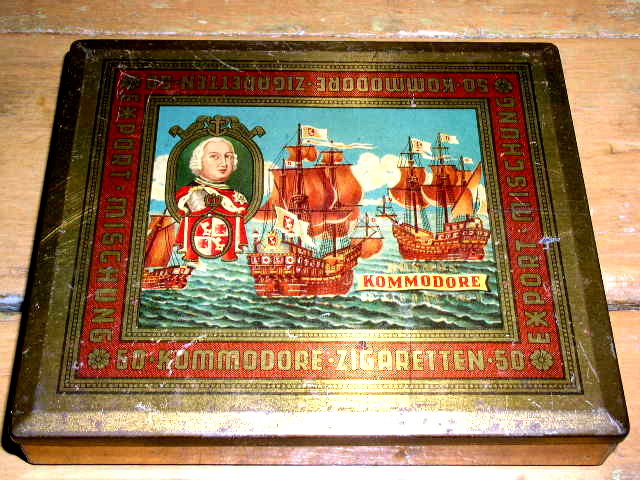 German Cigarette Tin - Kommodore Brand