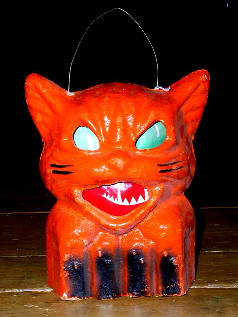 Paper Mache Full Body Cat Candy Container