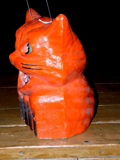 Paper Mache Full Body Cat Candy Container