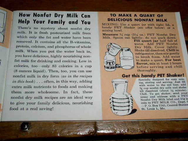 Pet Nonfat Dry Milk Recipies Cook Book - CK