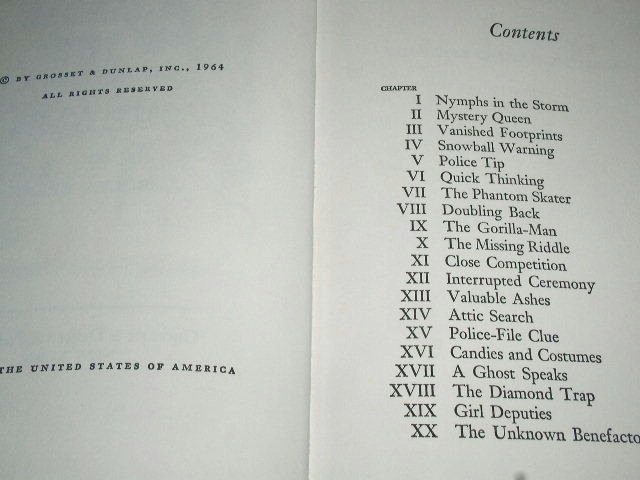 Dana Girls Book, The Riddle of the Frozen Fountain