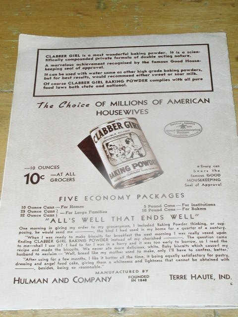 Clabber Girl Baking Book Cookbook - CK