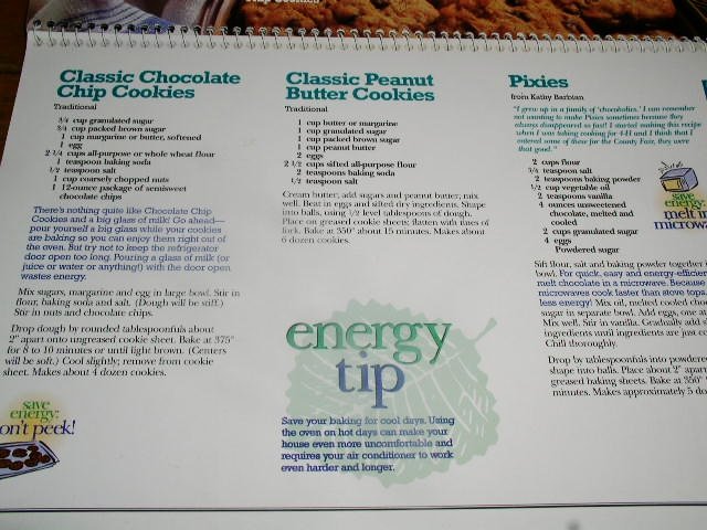 The Cookie Book, Wisconsin Electric Co. CK
