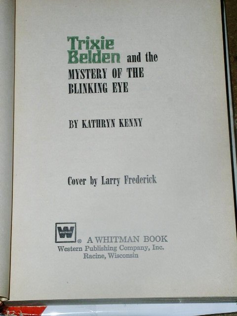 Trixie Belden, The Mystery of The Blinking Eye Book