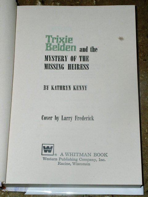 Trixie Belden, The Mystery of the Missing Heiress Book