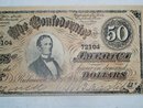 Confederate Currency $50.00 Banknote, Counterfit,