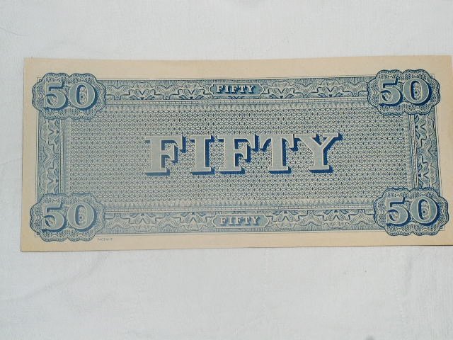 Confederate Currency $50.00 Banknote, Counterfit,
