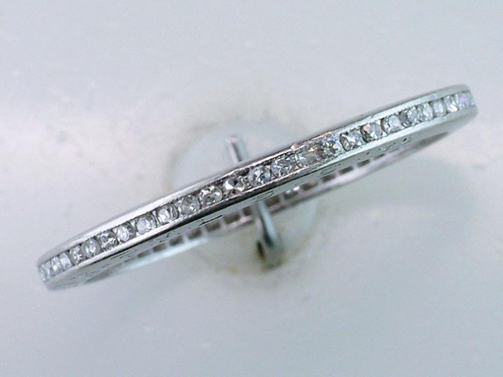 Vintage Antique .60 Carat Diamond Platinum Art Deco Wedding Eternity Ring Band