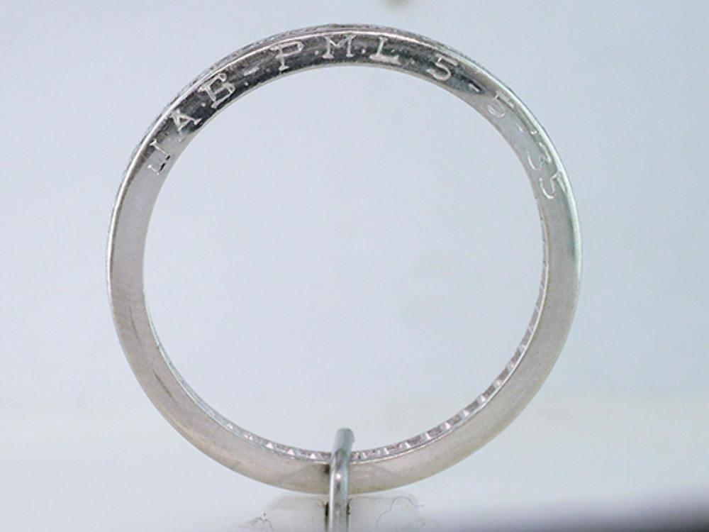 Vintage Antique .60 Carat Diamond Platinum Art Deco Wedding Eternity Ring Band