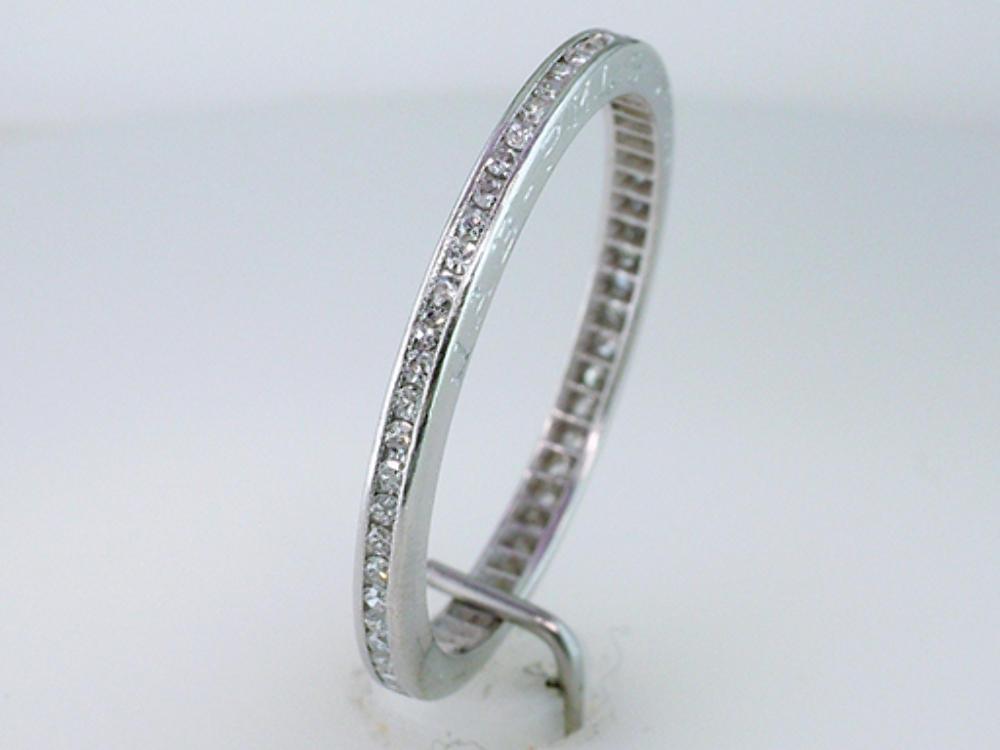 Vintage Antique .60 Carat Diamond Platinum Art Deco Wedding Eternity Ring Band