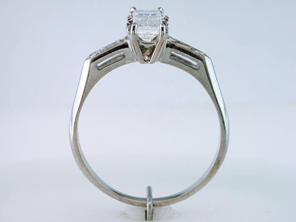 Deco Vintage Antique GIA 1.17ct Diamond 14K Gold Engagement Ring Bridal Set
