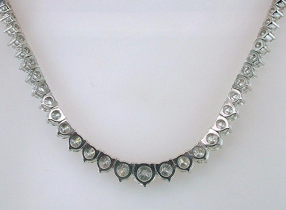 Diamond Riviera Necklace 16.20ct Graduated Tennis 14K Brand New Certified 17inch