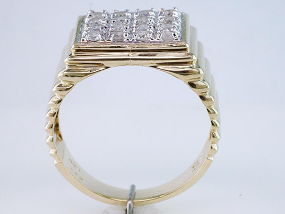 High Quality Mens 1.00ct Diamond Yellow Gold Wedding Cocktail Ring