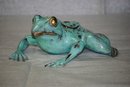 Sculpture bronze bull frog Italian 1900