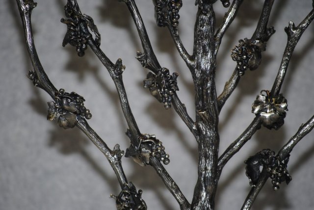 Grape tree sterling silver menorah Italian 1930