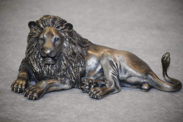 Couple of sterling silver lions Italian 1940