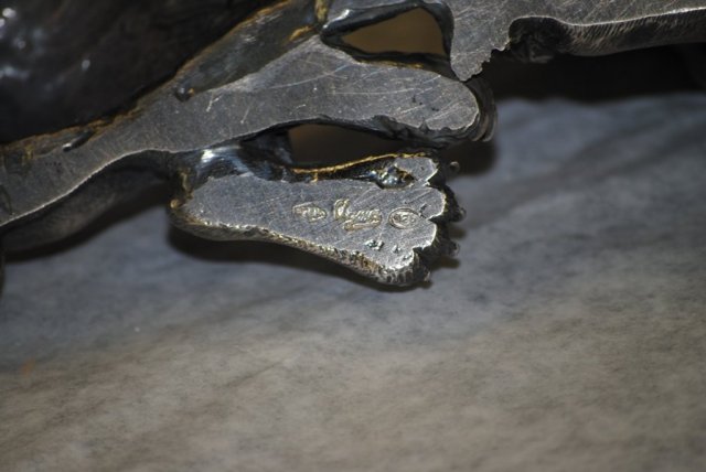 Couple of sterling silver lions Italian 1940