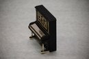 Miniature ebony and silver upright piano Italian 1950