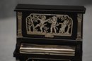Miniature ebony and silver upright piano Italian 1950