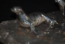 Seals family sculpture sterling silver, Italian 1940